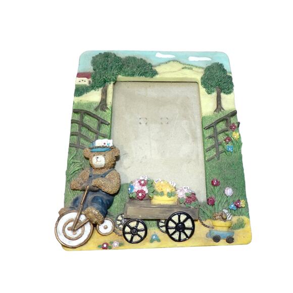 Teddy Bears Theme Heavyweight Resin Raised Design Photo Frames Kids Babies - Picture 3 of 5